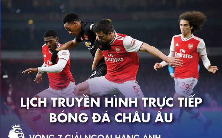 Lịch trực tiếp bóng đá châu Âu 1-11: Man United - Arsenal