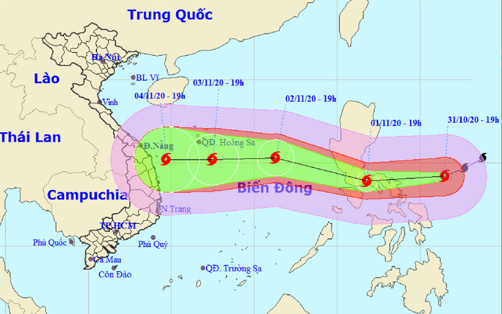 Ngày 2-11 siêu bão Goni vào Biển Đông, tâm bão cách Hoàng Sa 470km