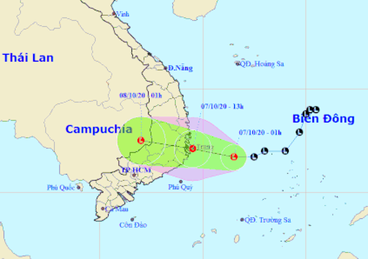 Chiều nay 7-10, áp thấp vào vùng biển Phú Yên - Khánh Hòa, gió giật cấp 8 - Ảnh 1.
