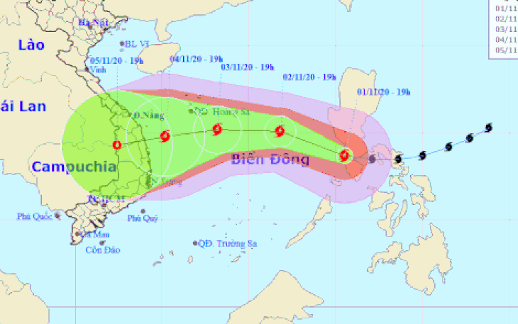 Bão Goni đã vào Biển Đông, thành bão số 10 mạnh cấp 11, giật cấp 14