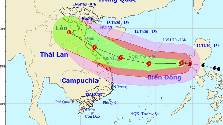 Bão Vamco đã vào Biển Đông, gió mạnh cấp 12, giật cấp 15 - Ảnh 1.