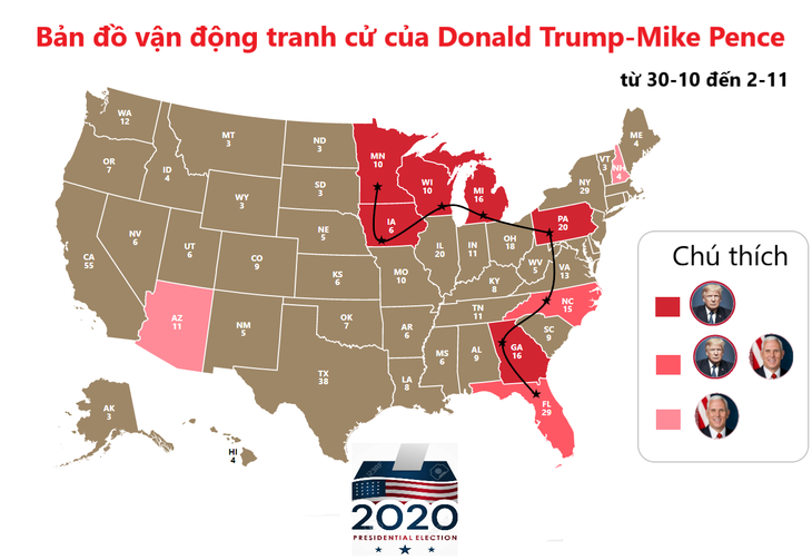 Hai ông Trump, Biden làm gì trong ngày cuối trước bầu cử? - Ảnh 2.