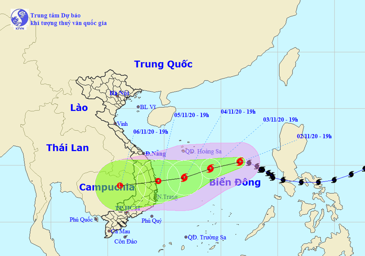 Tâm bão số 10 đêm nay cách Hoàng Sa 510km, gió giật cấp 10 - Ảnh 1.