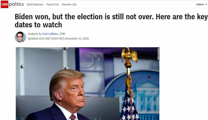 Đài CNN: Ông Biden thắng, nhưng cuộc bầu cử vẫn chưa kết thúc - Ảnh 1.