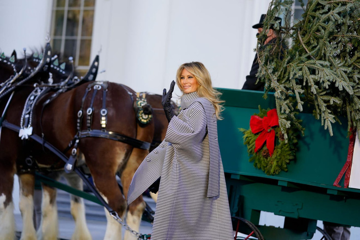 Bà Melania Trump tiếp nhận cây thông Giáng sinh Nhà Trắng 2020 - Ảnh 1.