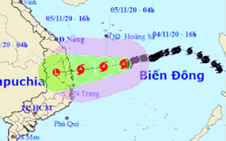 Bão số 10 sẽ suy yếu thành áp thấp khi đi vào đất liền