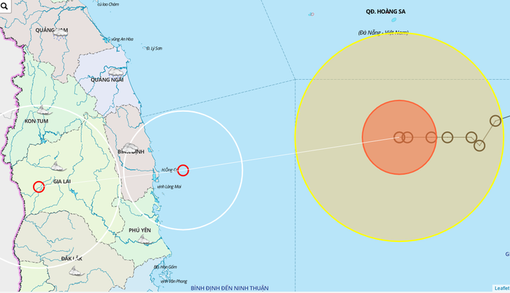 Từ hôm nay 5-11, bão số 10 gây mưa rất to từ Quảng Nam đến Bình Định - Ảnh 1.