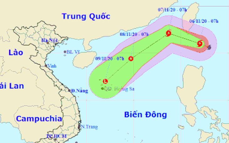 Bão Atsani có gió mạnh cấp 10, bẻ hướng xuống Biển Đông