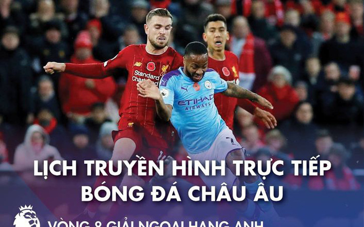 Lịch trực tiếp bóng đá châu Âu 8-11: Tâm điểm Man City - Liverpool