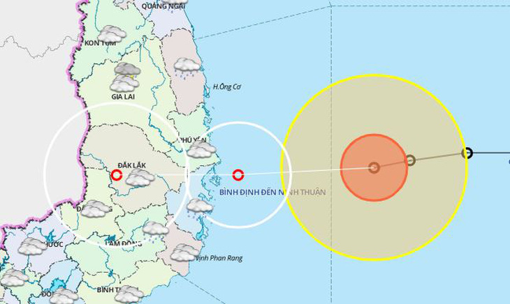 Bão 12 đang lao nhanh về vùng biển Bình Định đến Ninh Thuận - Ảnh 1.