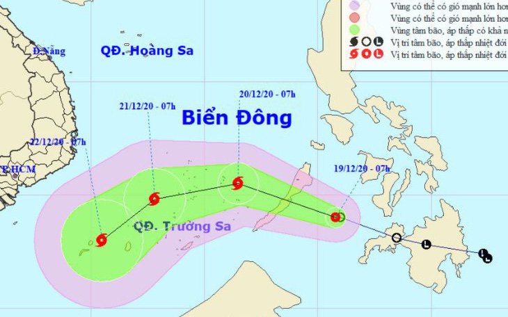 Áp thấp nhiệt đới áp sát Biển Đông, có thể gây gió giật cấp 11 khi thành bão