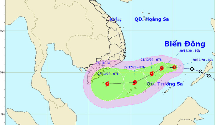 Áp thấp nhiệt đới cách Song Tử Tây 170km, dự báo thành bão trong hôm nay - Ảnh 1.