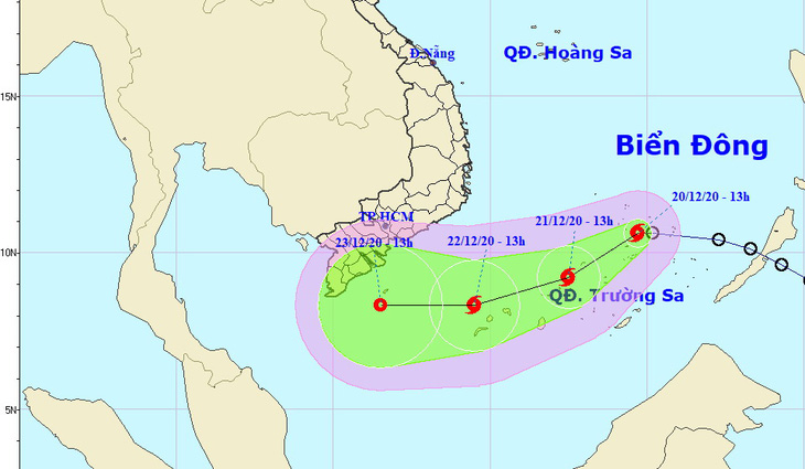 Áp thấp nhiệt đới đã mạnh lên thành bão số 14, còn tiếp tục mạnh hơn - Ảnh 1.