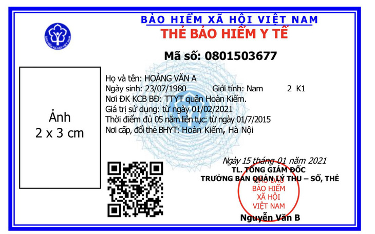 Tháng 4-2021 bắt đầu dùng thẻ bảo hiểm y tế mẫu mới