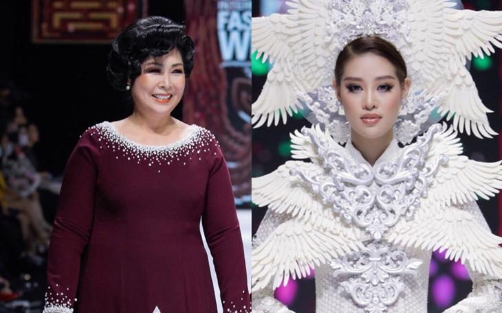 Hoa hậu Khánh Vân làm vedette, NSND Hồng Vân làm người mẫu catwalk cho nhà thiết kế Minh Châu