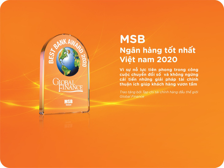 MSB được vinh danh là Ngân hàng tốt nhất Việt Nam năm 2020 - Ảnh 1.