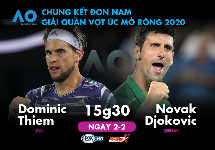 Lịch trực tiếp chung kết đơn nam Giải Úc mở rộng 2020: Djokovic - Thiem - Ảnh 1.