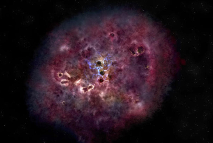 Phát hiện sự tồn tại của một thiên hà khổng lồ thời kỳ đầu hình thành vũ trụ - Ảnh 1.