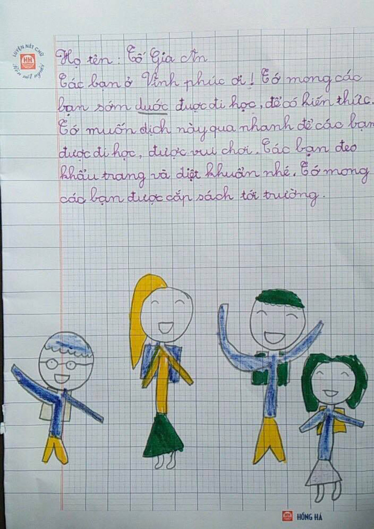 Học sinh lớp 1 Hà Nội viết thư cho các bạn ở Vĩnh Phúc: Cùng cố gắng các bạn nhé! - Ảnh 11.