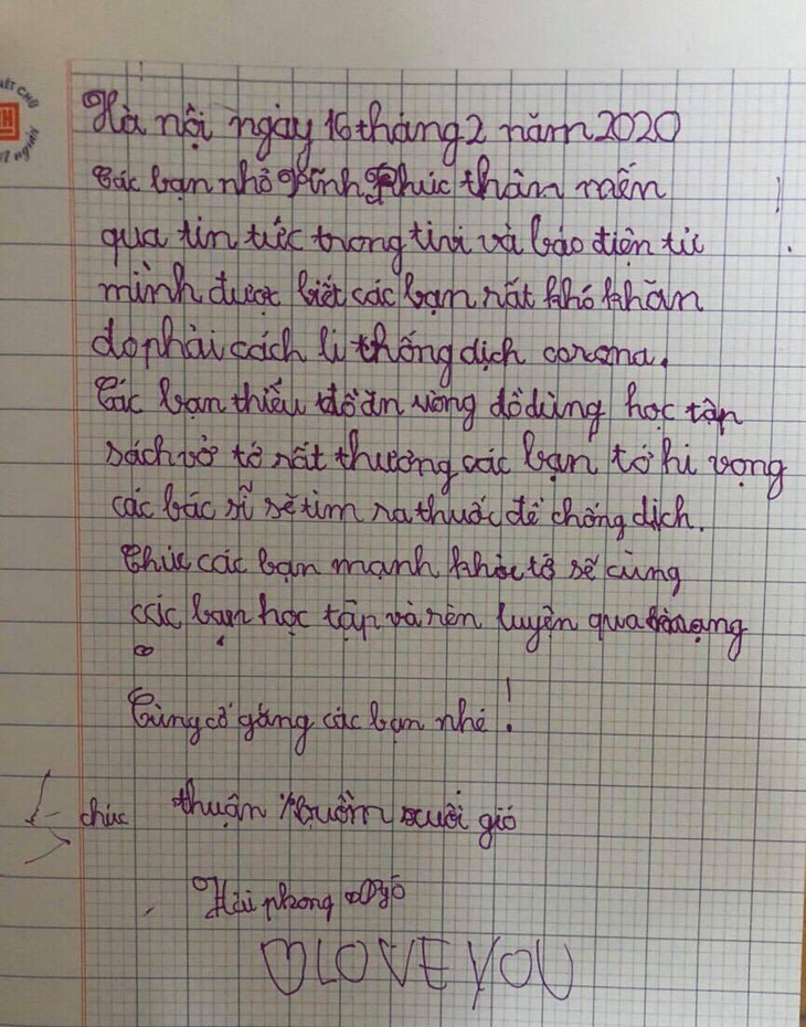Học sinh lớp 1 Hà Nội viết thư cho các bạn ở Vĩnh Phúc: Cùng cố gắng các bạn nhé! - Ảnh 3.