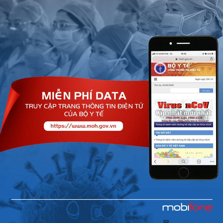 Nhà mạng miễn cước data truy cập trang web Bộ Y tế - Ảnh 1.