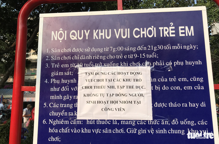 TP.HCM ngưng hoạt động các khu tập thể dục, khu trò chơi thiếu nhi tại công viên - Ảnh 4.