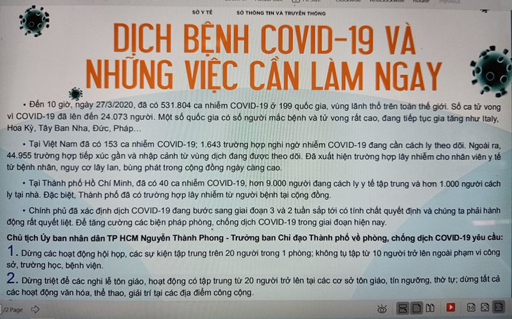 TP.HCM ban bố 12 việc cần làm ngay trong 