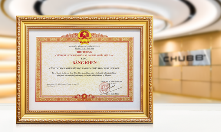 Chubb Life Việt Nam nhận bằng khen của Thủ tướng Chính phủ - Ảnh 1.
