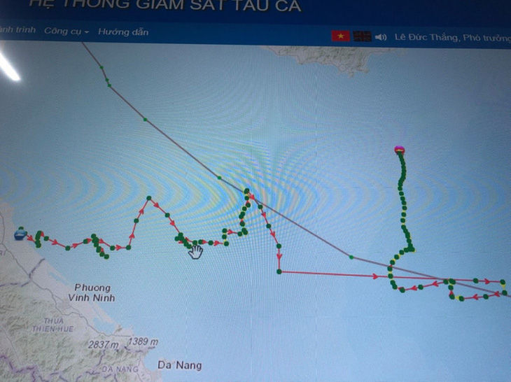 Tìm tàu cá mất tín hiệu 3 ngày sau khi di chuyển theo quỹ đạo khác thường trên biển - Ảnh 1.