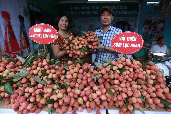 Trái cây xịn khắp nơi tràn về Hà Nội - Ảnh 1.