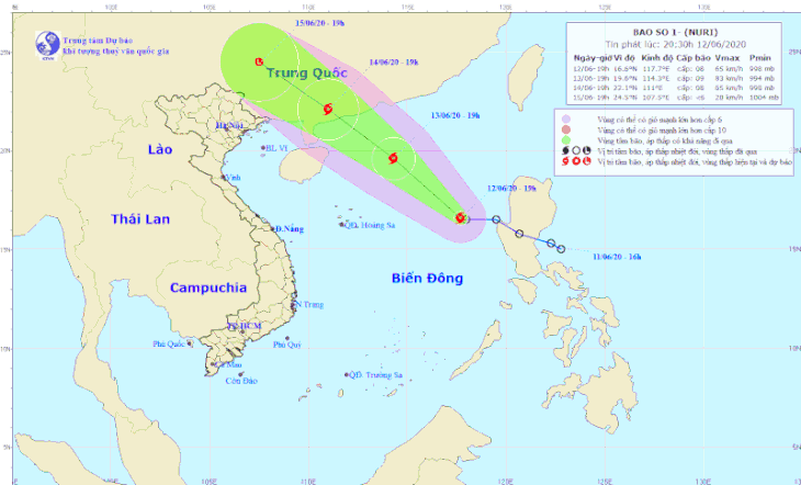 Áp thấp nhiệt đới mạnh lên thành bão số 1, tên quốc tế là Nuri - Ảnh 1.