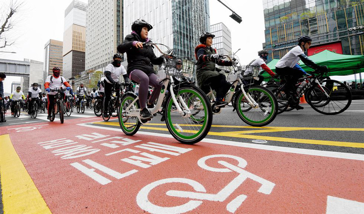 Thành phố Seoul khuyến khích người dân sử dụng xe đạp - Ảnh 1.