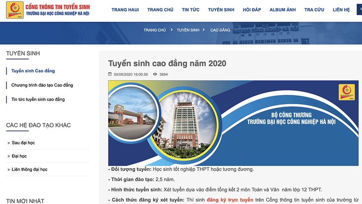 Trường đại học vẫn quyết tuyển sinh cao đẳng - Ảnh 1.