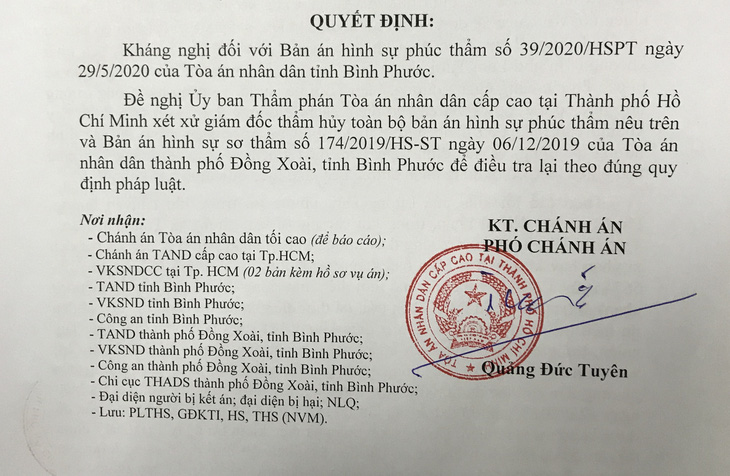 Bị cáo tự tử sau khi tòa tuyên án: Chánh án TAND cấp cao ở TP.HCM kháng nghị 6 điểm mờ - Ảnh 1.