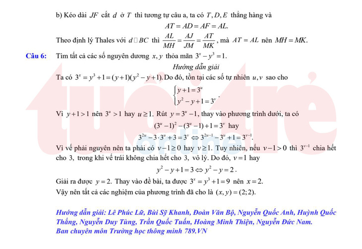 Đề và bài giải gợi ý môn toán lớp 10 chuyên ở TP.HCM - Ảnh 6.