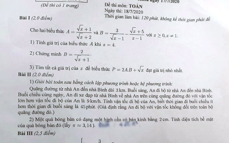 Đề toán thi lớp 10 Hà Nội vừa tầm, dự báo nhiều thí sinh 8-9 điểm