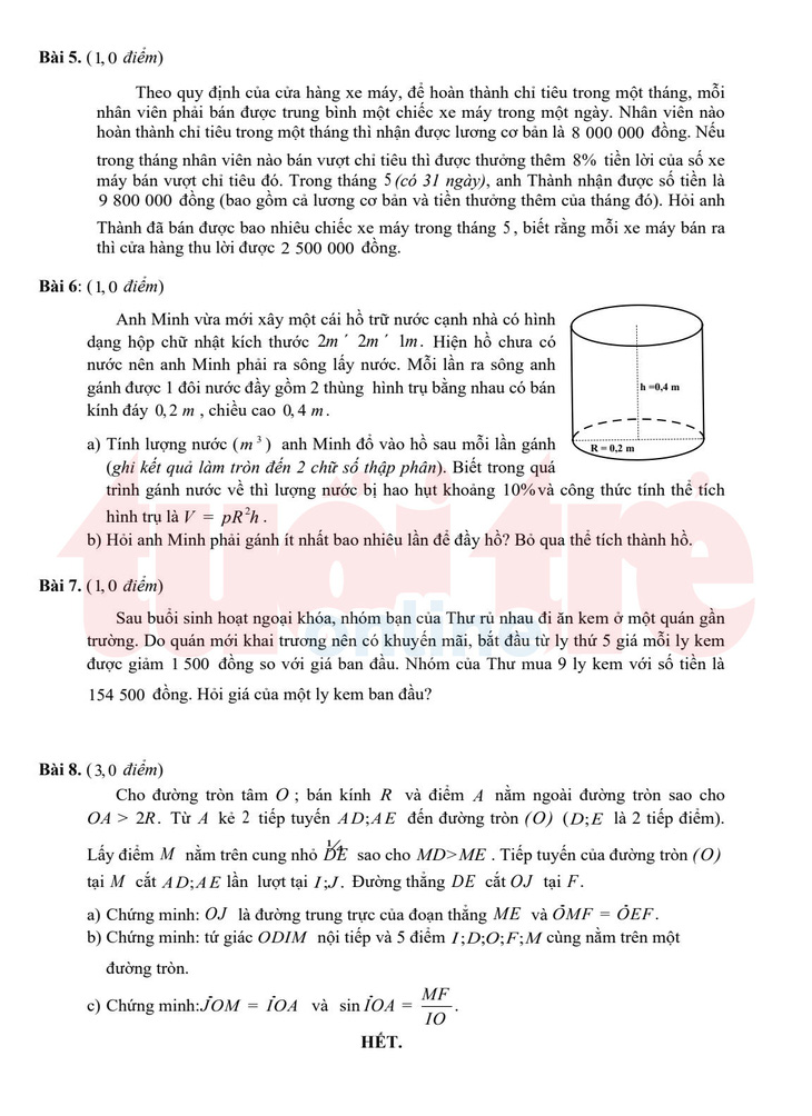 TP.HCM công bố đáp án bài thi tuyển sinh lớp 10 - Ảnh 8.