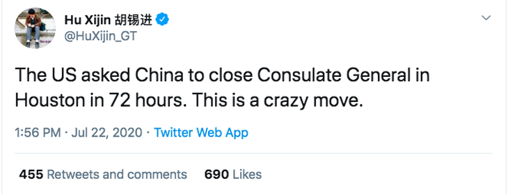 Mỹ đột ngột yêu cầu đóng cửa lãnh sự quán Trung Quốc ở Texas - Ảnh 1.