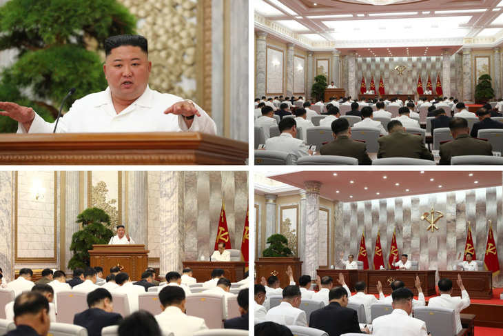 Ông Kim Jong Un tái xuất sau 3 tuần, chỉ đạo cuộc họp chống dịch COVID-19 - Ảnh 2.