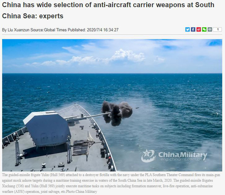 Báo Trung Quốc dọa Mỹ: Bắc Kinh có nhiều sát thủ diệt tàu sân bay ở Biển Đông - Ảnh 1.