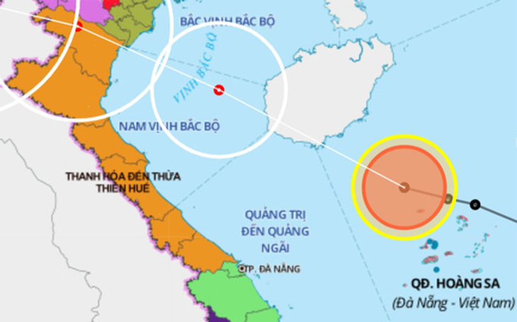 Áp thấp nhiệt đới đang trên biển Hoàng Sa, ngày 2-8 có thể thành bão