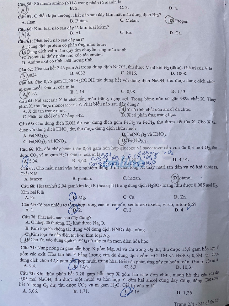 Đề và bài giải môn hóa kỳ thi tốt nghiệp THPT 2020 - Ảnh 2.