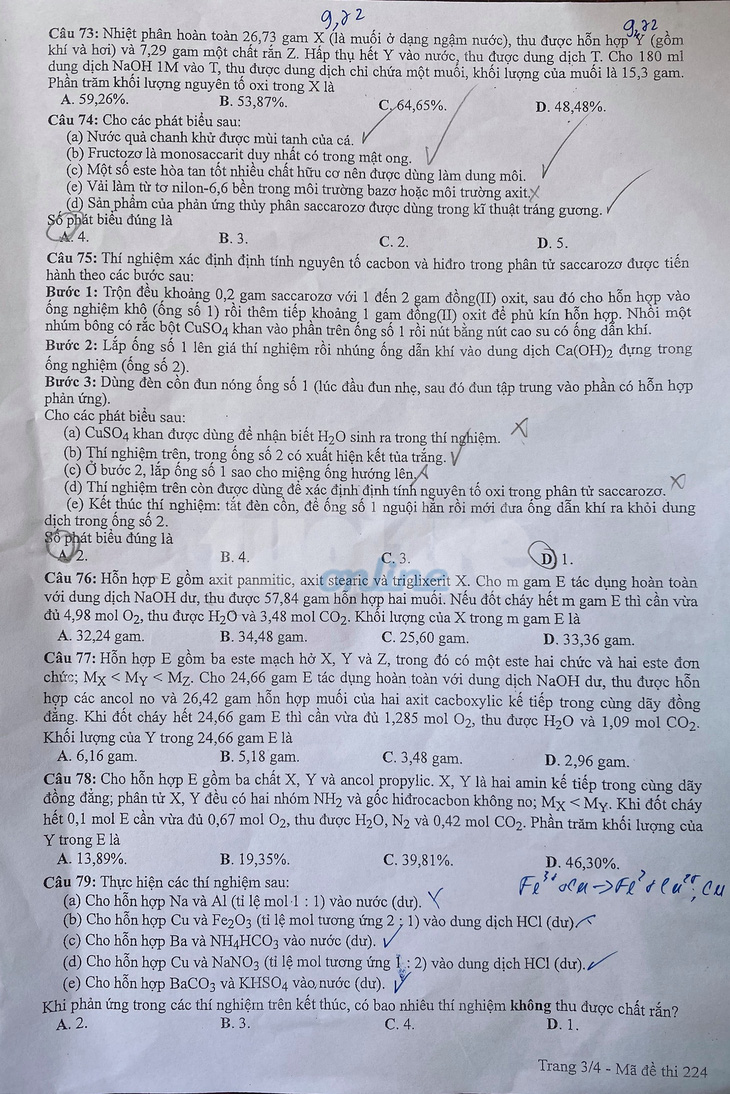 Đề và bài giải môn hóa kỳ thi tốt nghiệp THPT 2020 - Ảnh 3.