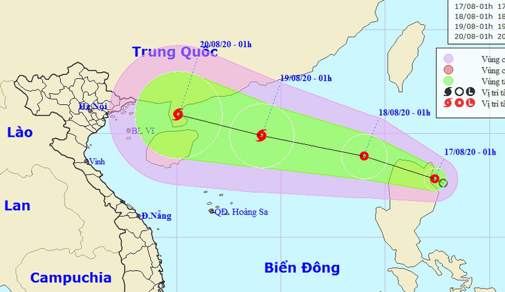 Rạng sáng 17-8, áp thấp nhiệt đới hướng vào Bắc Biển Đông, khả năng thành bão - Ảnh 1.