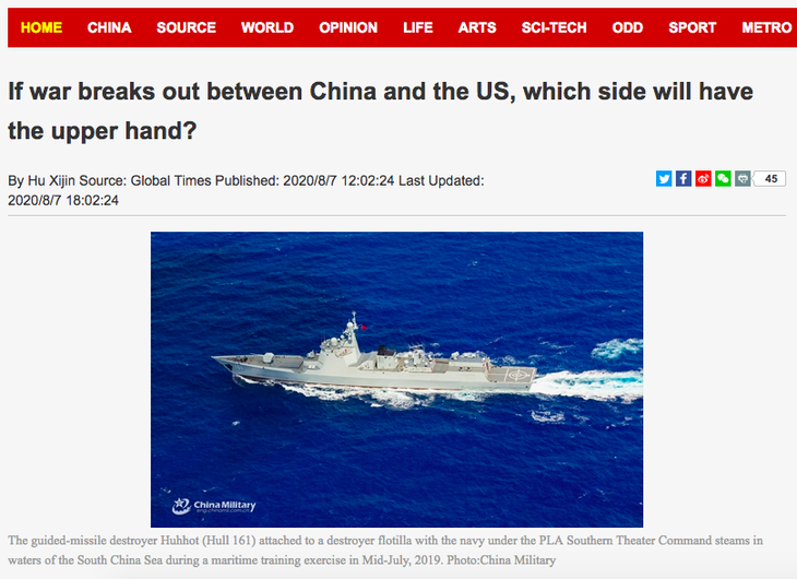 Hoàn Cầu Thời Báo: Nếu Mỹ - Trung chiến tranh, Trung Quốc sẵn sàng bắn phát thứ hai - Ảnh 1.
