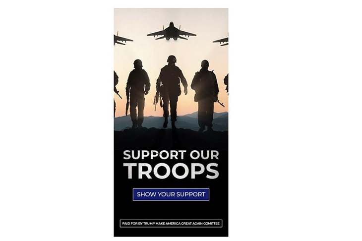 Quảng cáo ủng hộ ông Trump bị phát hiện xài... hình ảnh lính Nga - Ảnh 1.