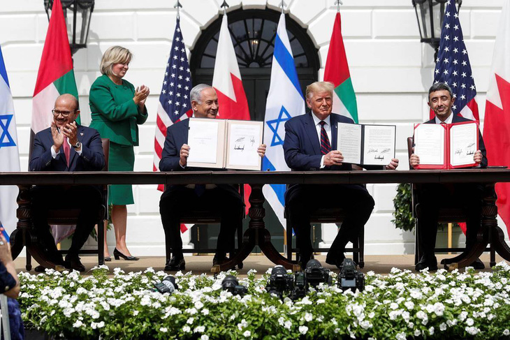 Ký thỏa thuận bình thường hóa quan hệ Israel - UAE - Bahrain tại Nhà Trắng - Ảnh 1.