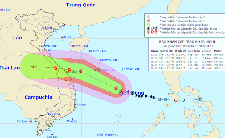 Bão số 5 cách Hoàng Sa khoảng 380km, khả năng mạnh lên khi vào gần bờ - Ảnh 1.