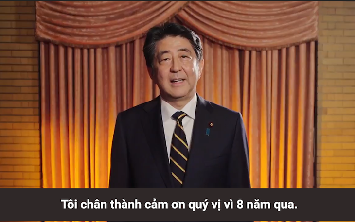 Video chia sẻ xúc động của ông Shinzo Abe khi rời nhiệm sở