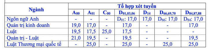 ĐH Luật TP.HCM, Y khoa Phạm Ngọc Thạch, Tài chính - marketing... công bố điểm sàn - Ảnh 2.